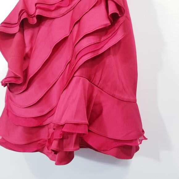 BCBGMaxAzria Jonesy Ruby Red Ruffle Mini Dress - Picture 7 of 13